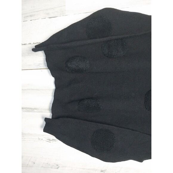 Tahari Women's Small Black On Black Textured Polka Dot Sweater - Picture 2 of 7